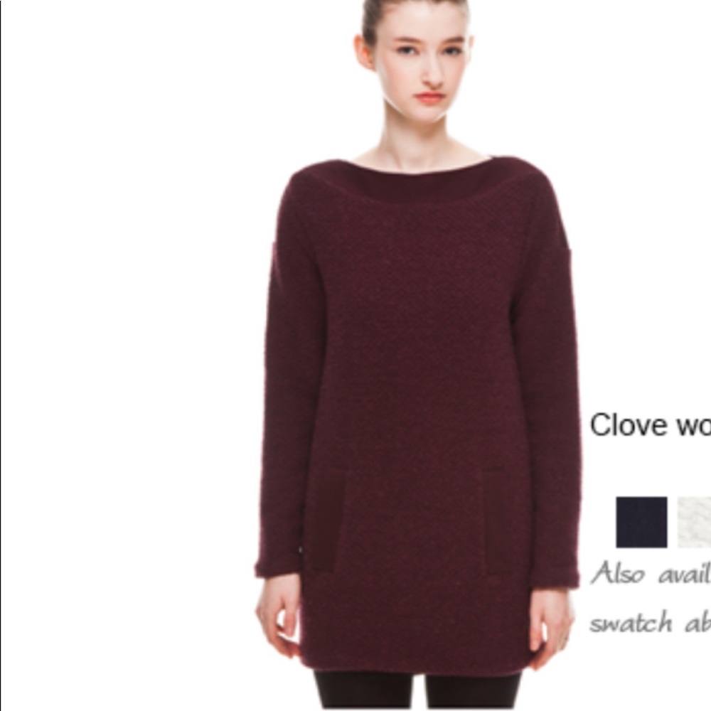Valerie Dumaine Clove Wool Tunic with pockets